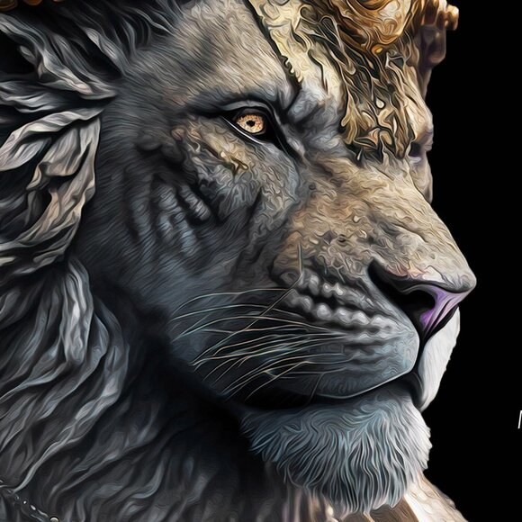 8x10 Lion King Wall Art Watercolor Oil Painting Art Print - Picture 5 of 6